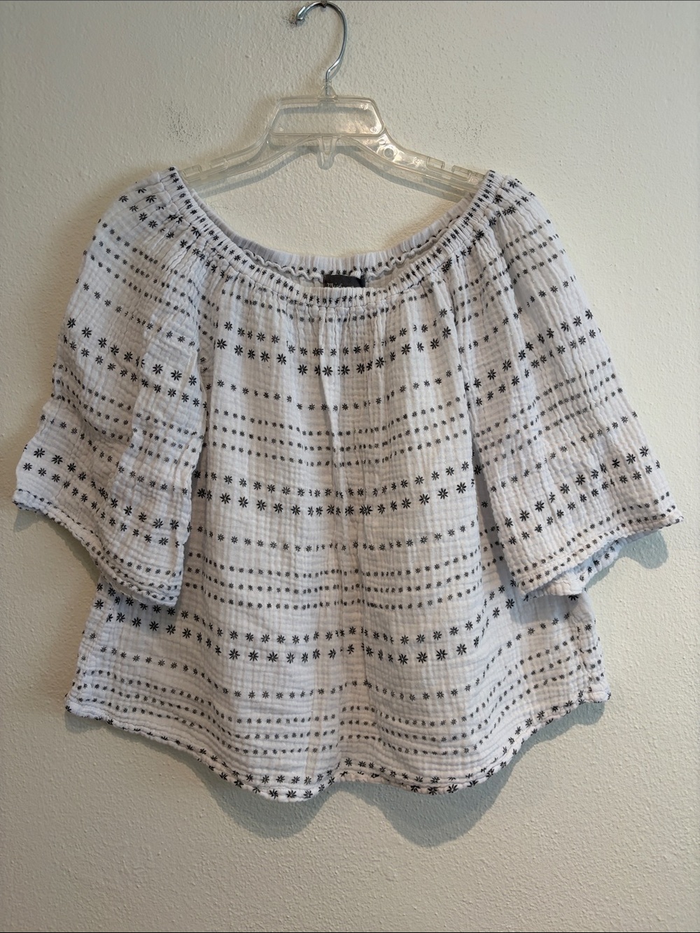 Michael Stars Gray and White 100% Cotton Flowy Stripe Top